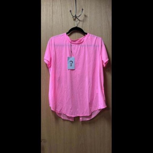 NWT Zyia Active 3X Pink Panel Split Back Mesh Tee - Picture 1 of 6